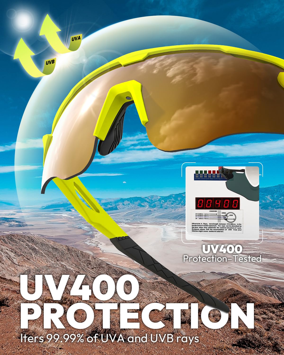 Victgoal Lunettes de cyclisme avec verres polarisés, protection UV400, anti-reflet, lunettes de soleil pour homme et femme, monture TR90, ultra légères, pour sports de plein air, cyclisme, course à