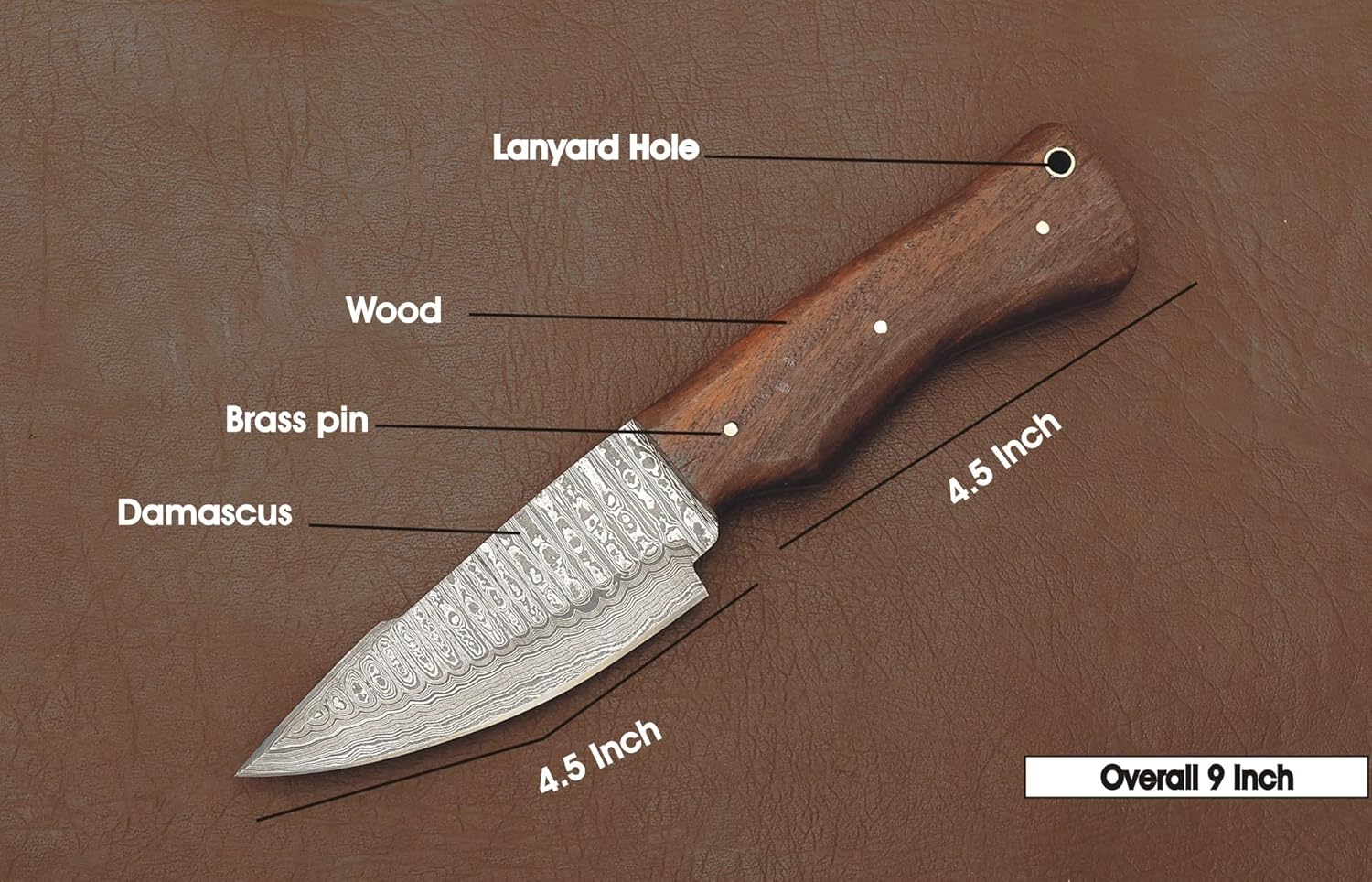 Sky Knives Handmade Fixed Blade High Carbon Steel , Damascus Hunting Knives, Bushcraft EDC Survival and Pocket Knife For Men With Sheath. : Sports & Outdoors