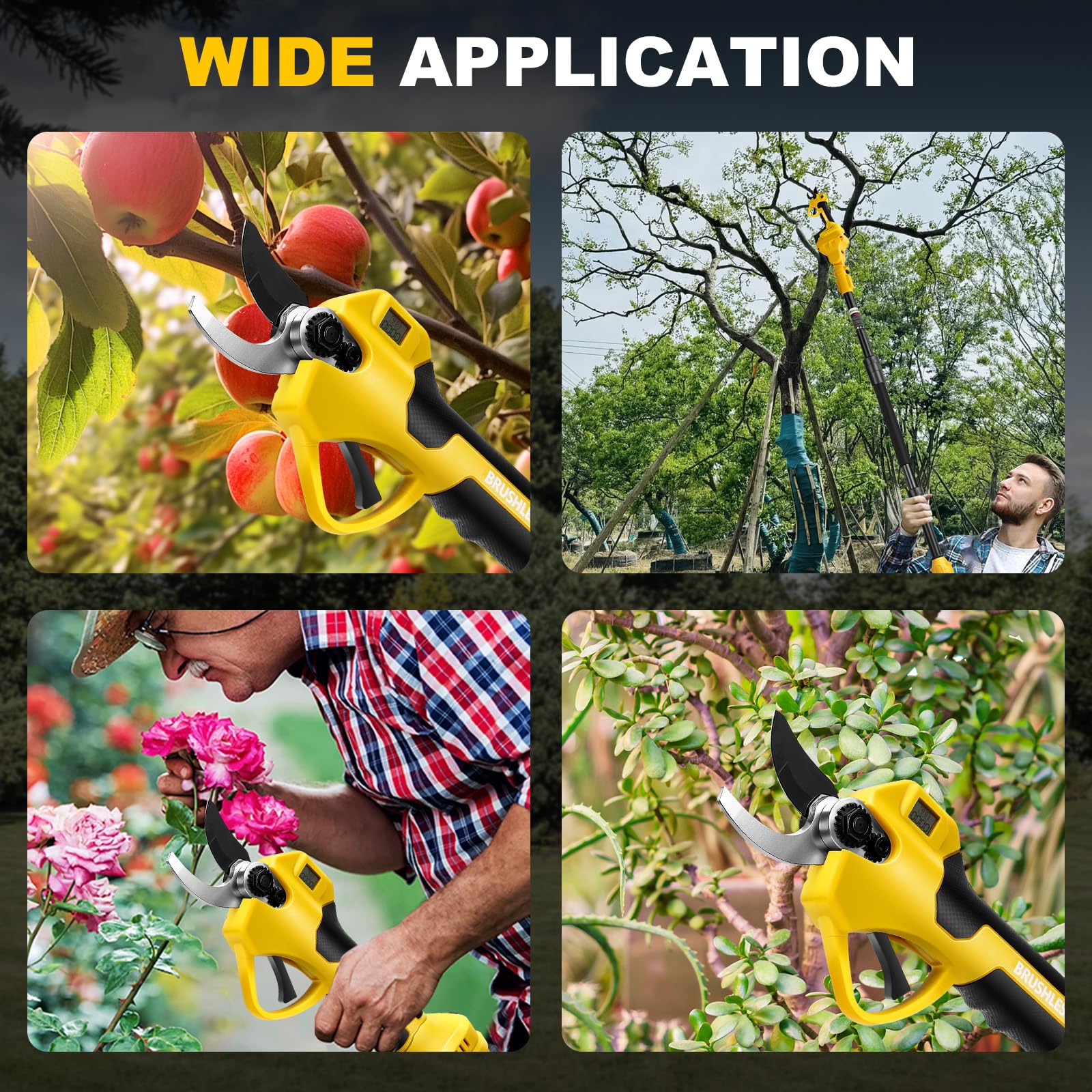 Panthem Cesoie telescopica a batteria 2 in 1, cesoie da giardino elettriche compatibili con Dewalt 18V 20V, portata massima fino a 4,1 m, apertura di taglio 43 mm, motore brushless (senza batteria e
