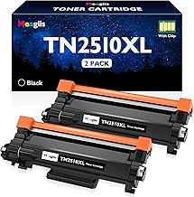 Meagiis TN2510 XL 3000 Pages High Performance Toner Compatible with Brother TN-2510 XL TN2510XL Toner for MFC-L2835DW HL-L2400DW MFC-L2800DW DCP-L2620DW MFC-L2860DWE MFC-L2860DW DCP-L2627DW (2 Black