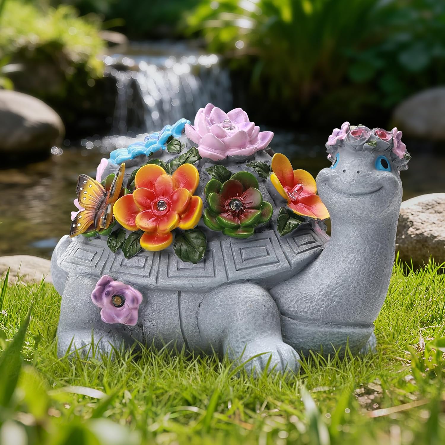 Solar Turtle Garden Statue,Outdoor Figurine Decorations Ornament Lamps for Outside Yard Lawn Patio Porch Balcony,Women's Day Housewarming for Mom Women Grandma - Image 6