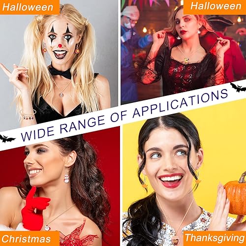 Miniatura 4 de Tudomro 300 dijes de Halloween para otoño, Acción de Gracias, para collares, aretes, pulseras, joyería, surtido de 150 estilos, joyería de aleación,