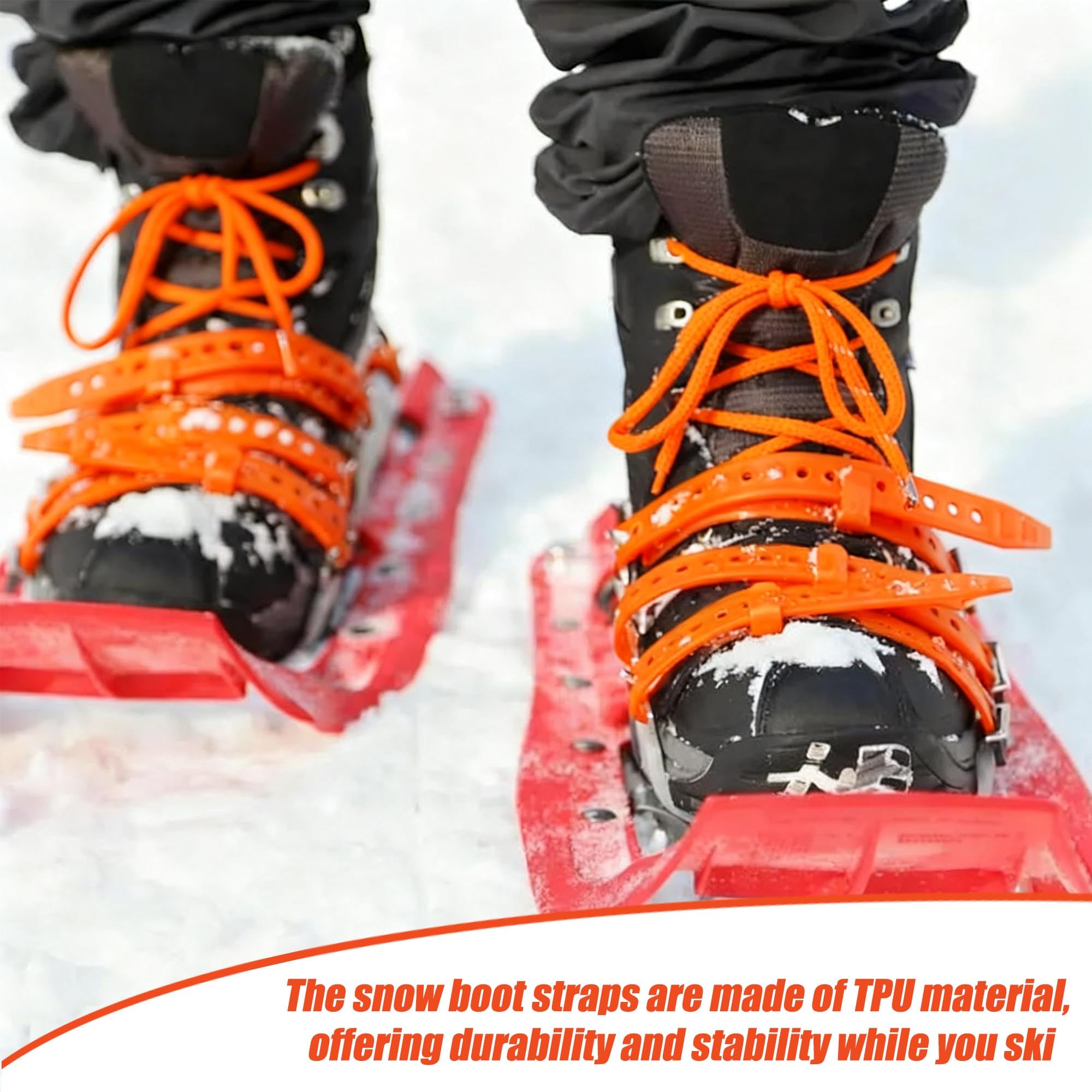 ZAHD 4 PCS verstellbare Schneeschuhe Schneeschuhbindungen Skischuhwickel Schneeschuhen Tragbare Schuhgreifer Skischuhwickel Zum Binden von Mehrzweck für Skifahren Ersatzriemen