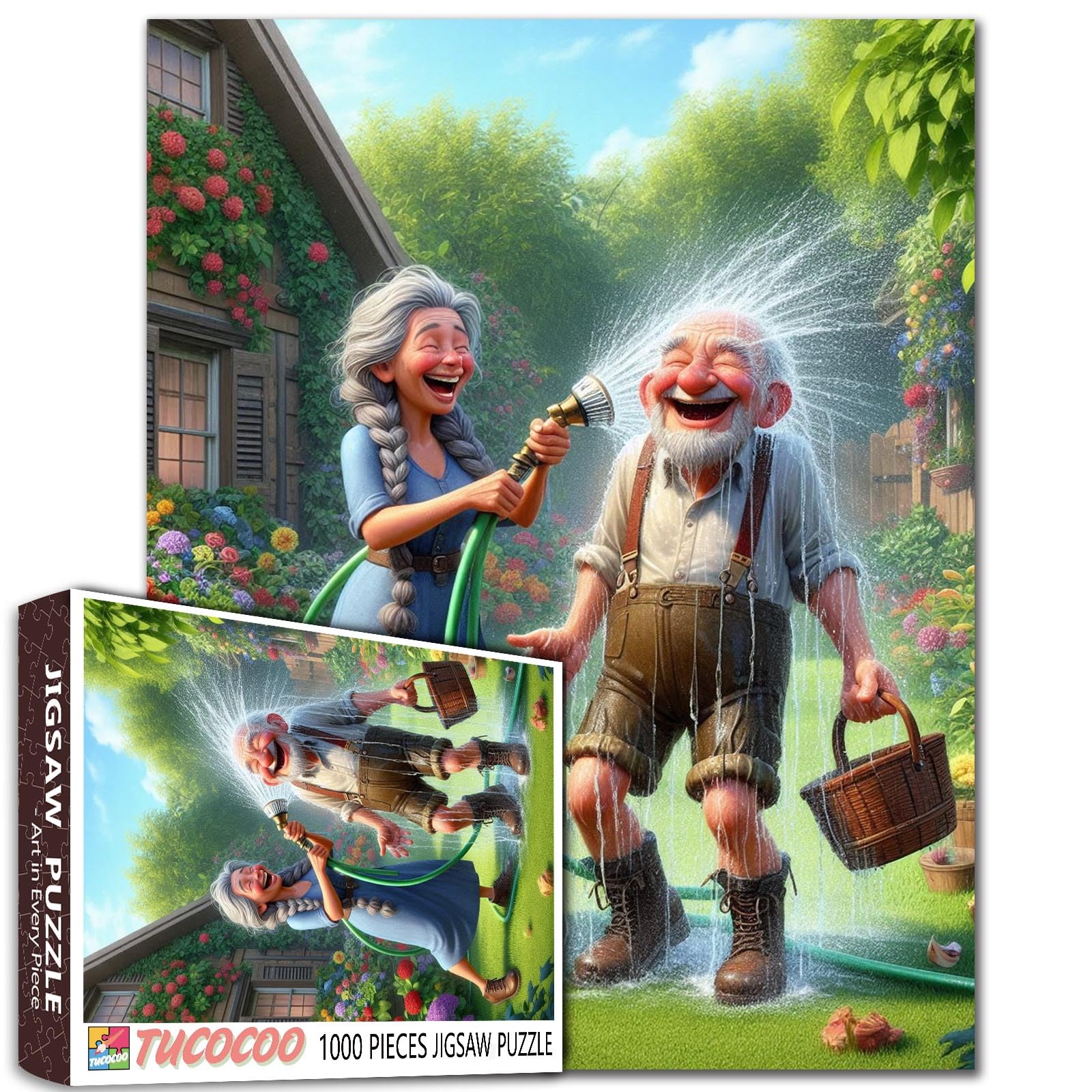 Funny Old Woman and Man Jigsaw 1000 Pieces Puzzle for Adults — image 1