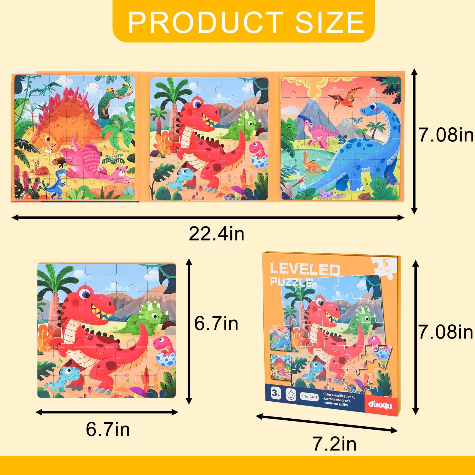 ASTARON Puzzle Magnético para Niños, Rompecabezas Temático de Dinosaurios de 25-30-42 Piezas, Juguetes de Viaje educativos Coche Avión Actividades Regalos de cumpleaños para niños