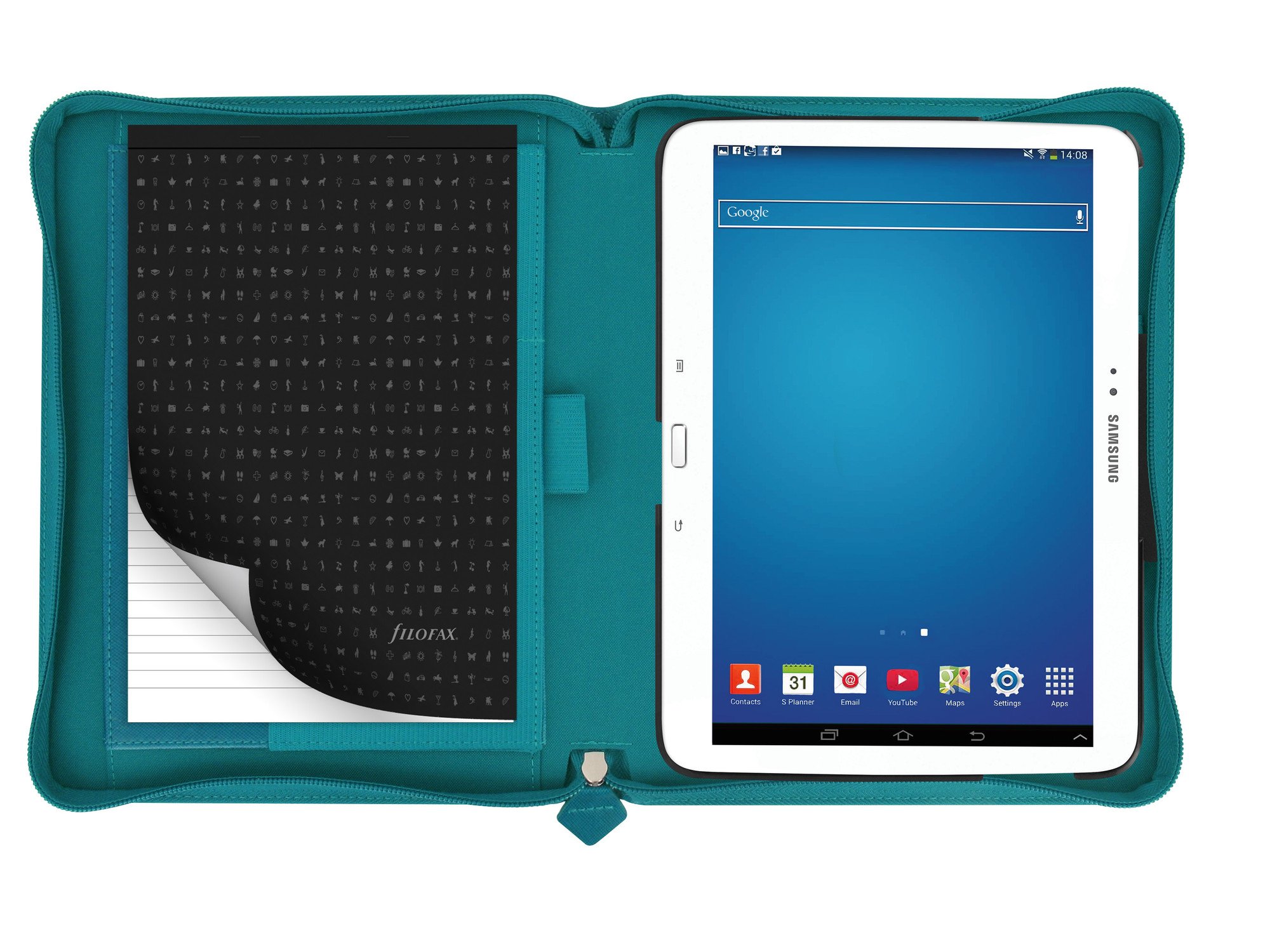 Filofax Saffiano 829904 3 Case For Galaxy Tab 3 10.1 – 10.1 inch Convertible Tablet Aquamarine