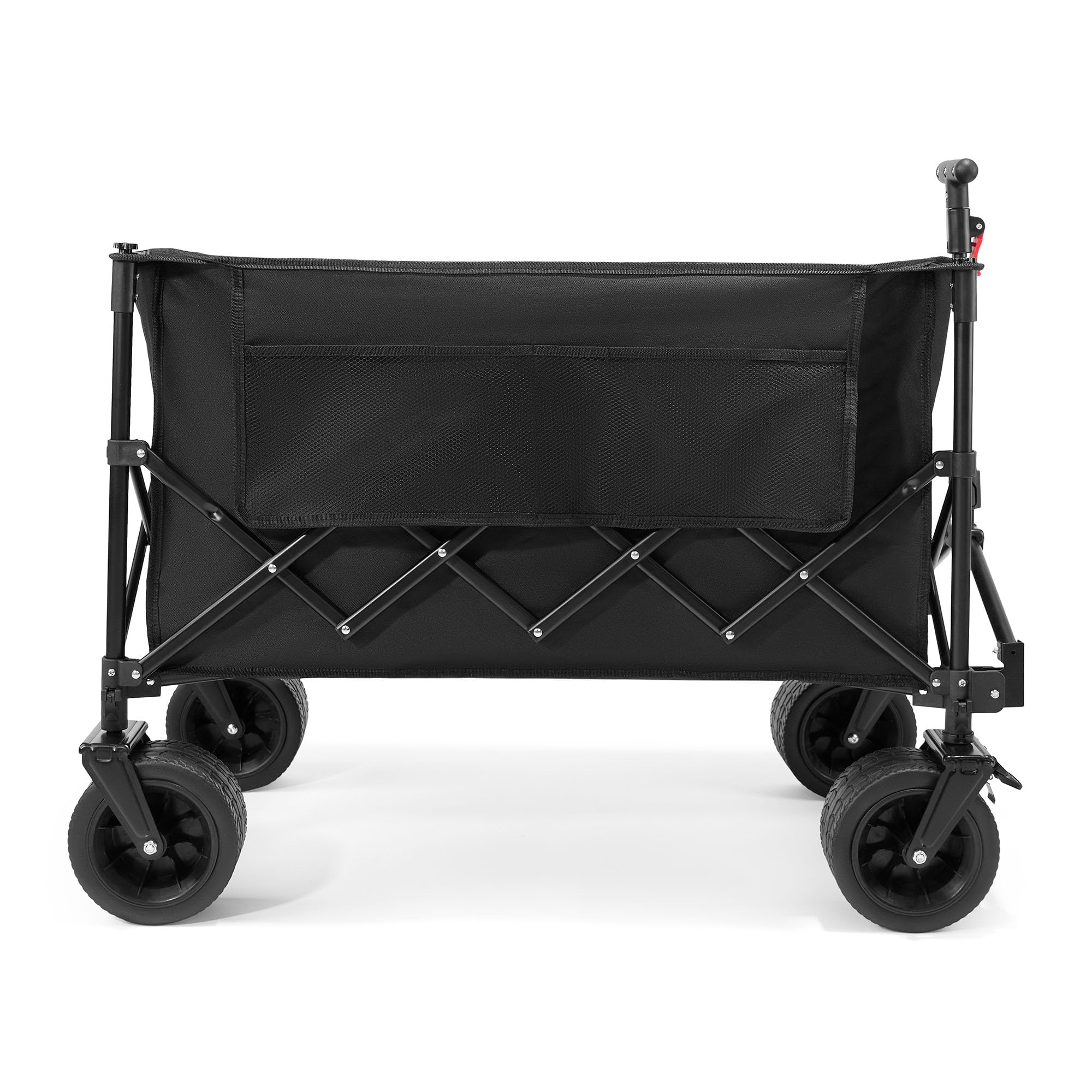 HyperMotion Składany Wózek Transportowy Turystyczny XL 200L Czarny Przyczepka Ogrodowa na Zakupy Plażę Kemping Duża Ładowność 80 kg Koła Terenowe