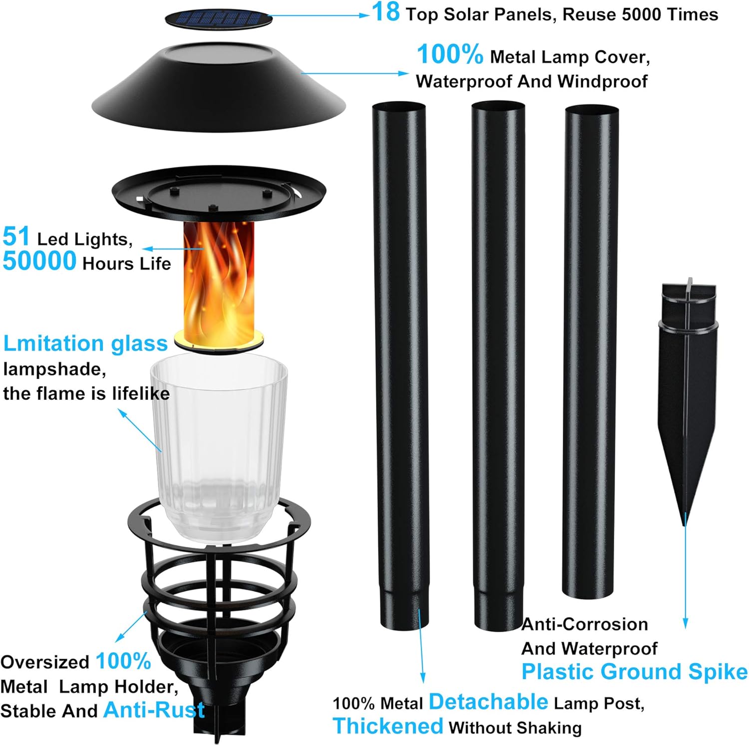 Bеѕt Dеаl Chеар 🛒 Flickering Flame Solar Pathway Flame Lights - Solar Lights Outdoor Torch Waterproof LED Metal Landscape Lights Heavy Lights Security Path Lights for Garden, Patio, Pathway, Balcony and Pool,4 Pack