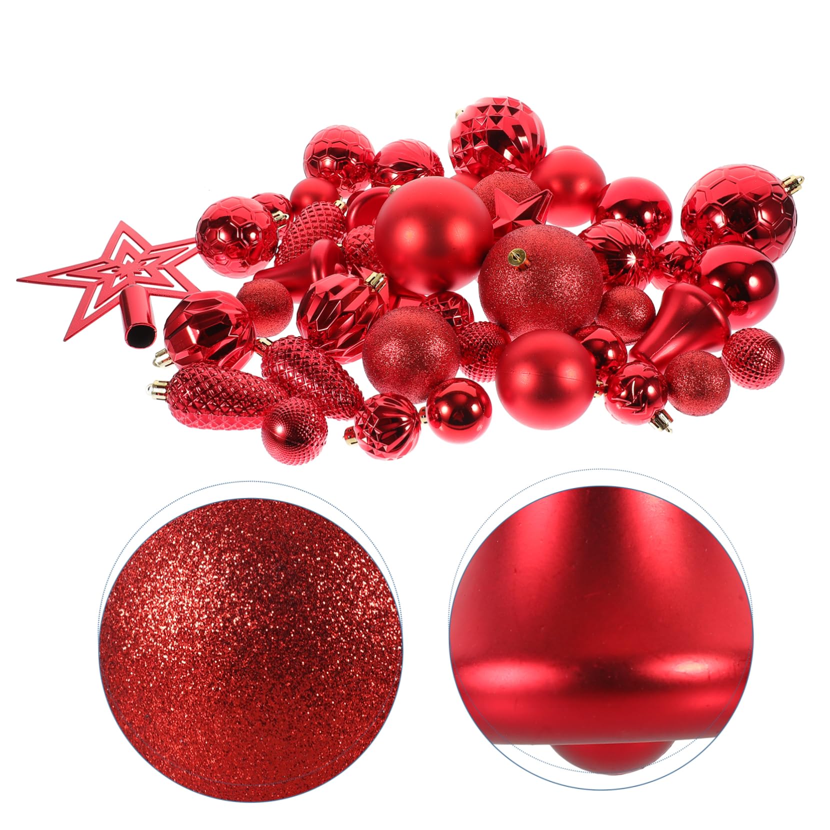 TOPBATHY 90 Piezas Decoraciones de Navidad Colgando Bolas de Navidad Adornos navideños con Purpurina Colgantes navideños Christmas Tree Decoraciones del árbol de Navidad el plastico