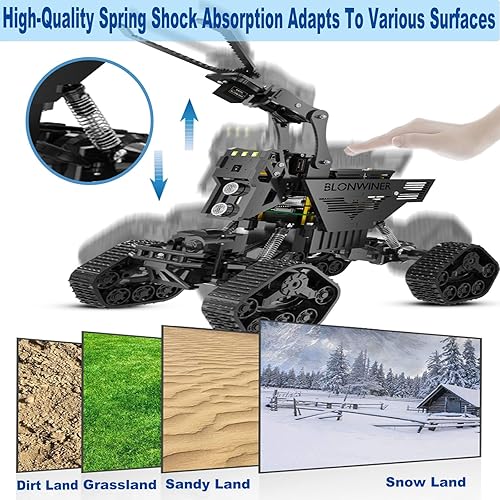 Miniatura 6 de Kit de coche robot, juguete de construcción de brazo robótico inteligente 2 en 1 para codificación Raspberry Pi Python, kits de tanque de