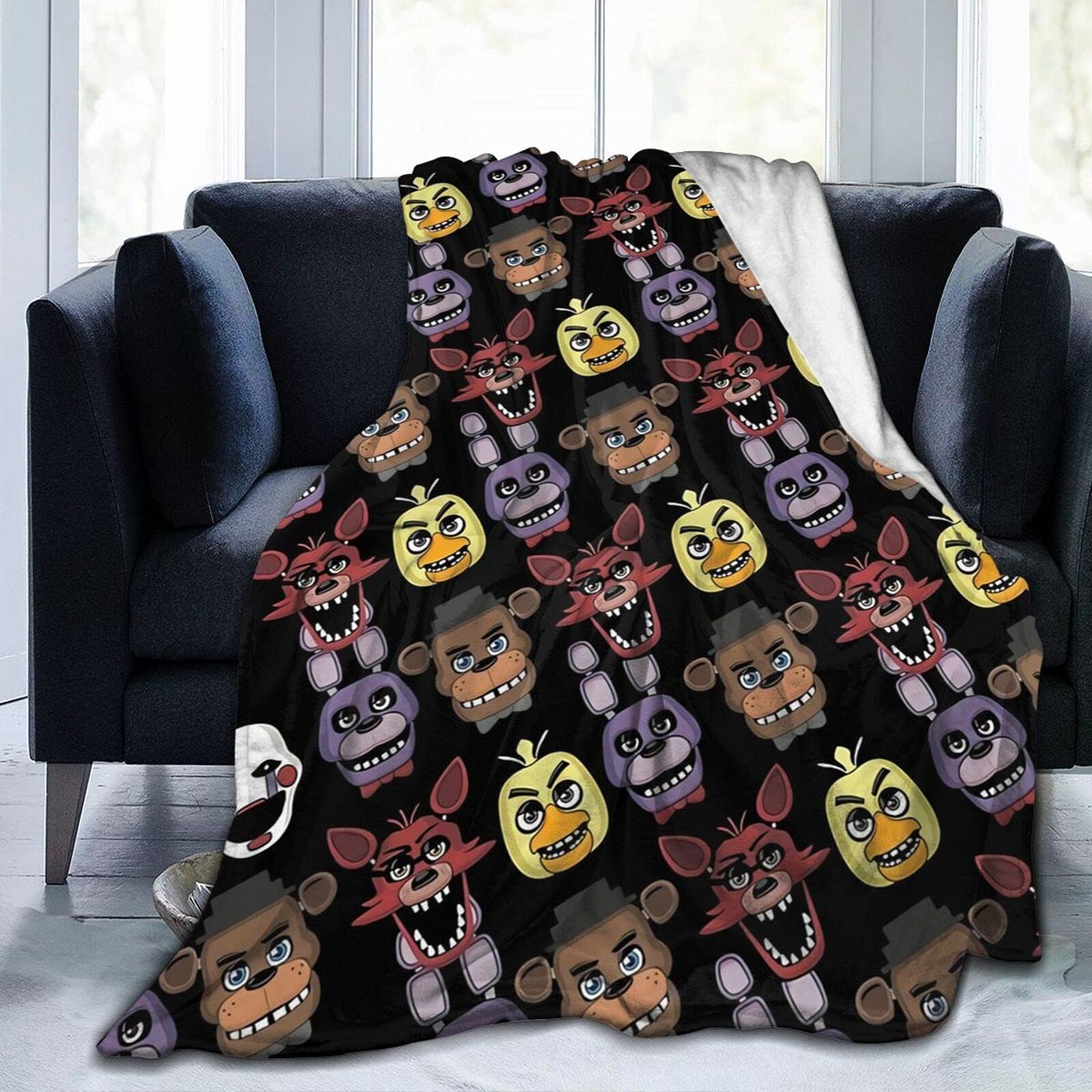 Five Nights at Freddy's Blanket Flannel Fleece Ultra-Soft Anime Blanket Cartoon Throw Kids Teens Adults for Bed Sofa Couch 60"X50" Inches