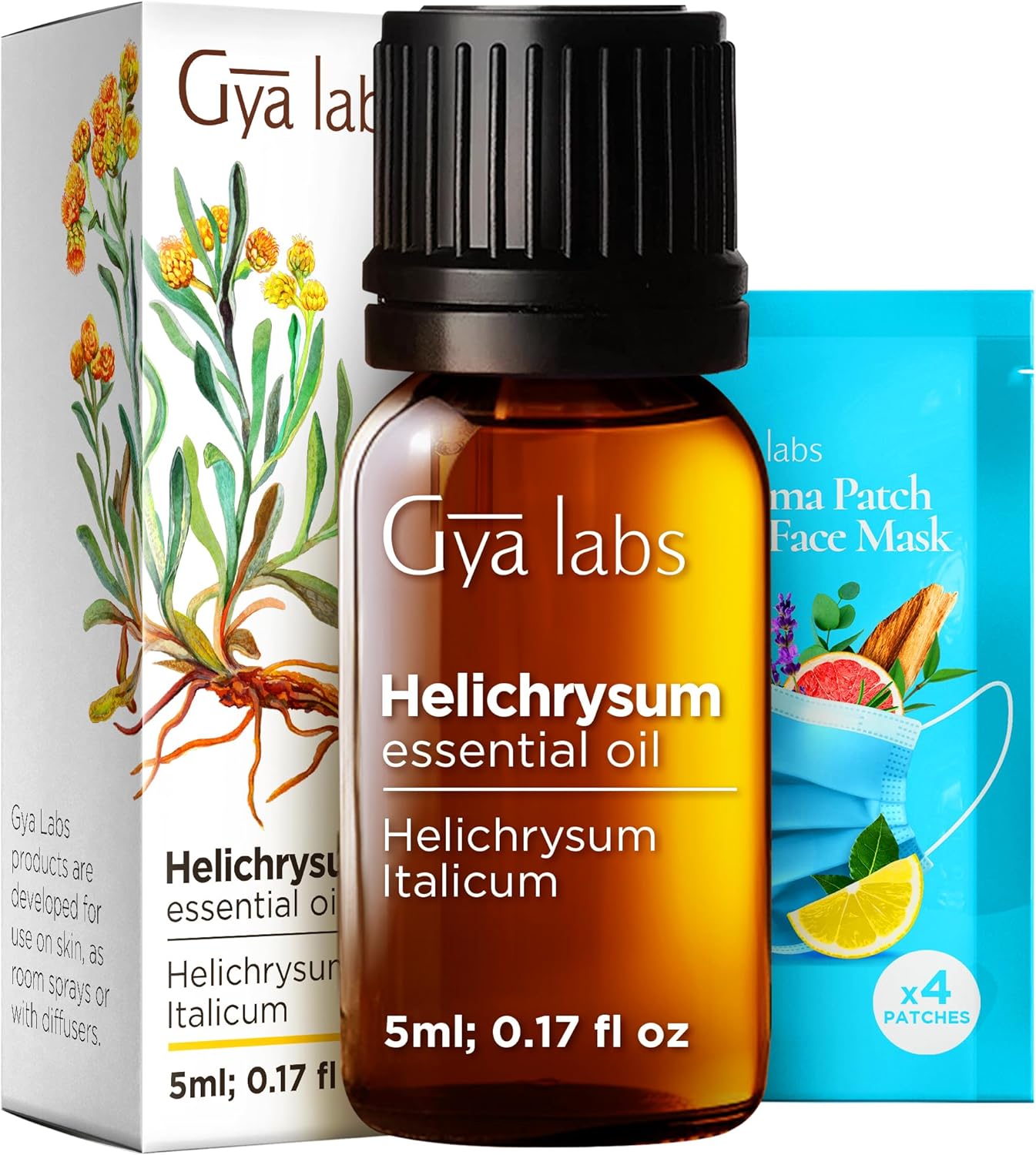 Gya Labs Helichrysum Essential Oil - 0.17 Fl Oz - for Hair, Skin, Diffuser, Aromatherapy & DIY Candle Making Scent