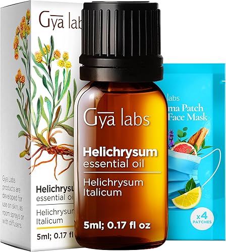 Gya Labs Aceite de helicriso para la piel, esencial para masajes, bricolaje, cuidado personal, aromaterapia, fabricación de jabón, fabricación de