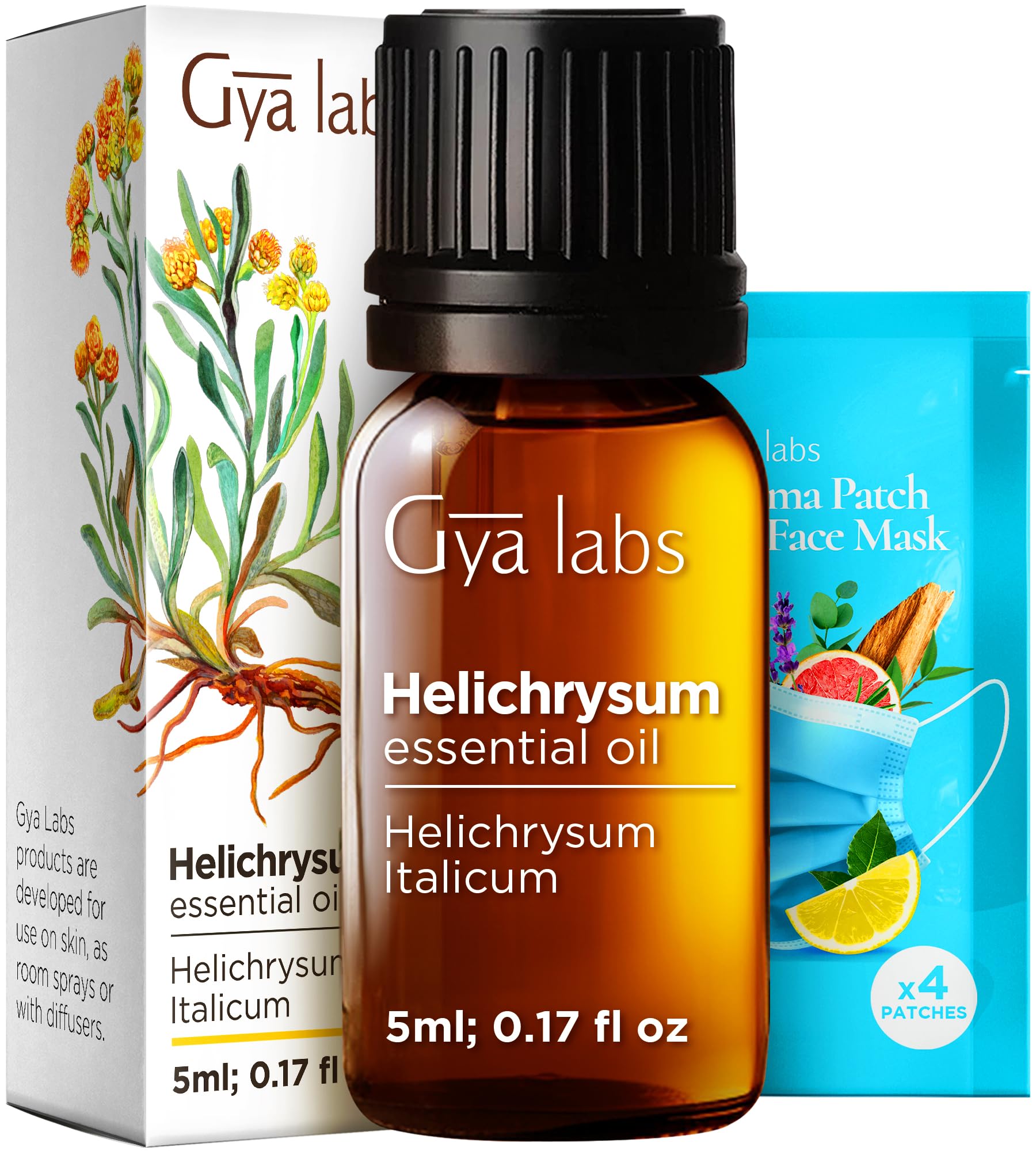 Gya Labs Helichrysum Essential Oil - 0.17 Fl Oz - for Hair, Skin, Diffuser, Aromatherapy & DIY Candle Making Scent