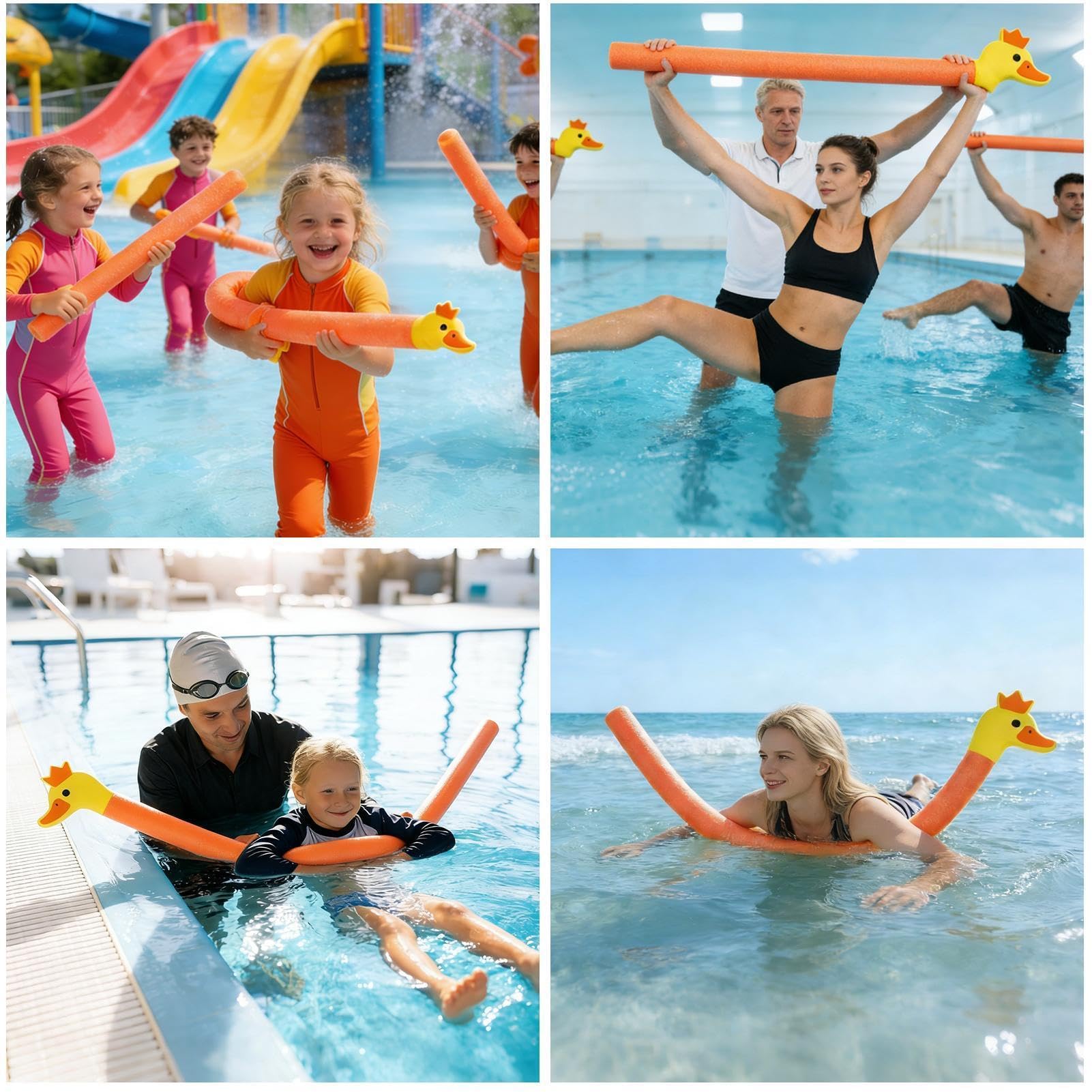 Noodles de Piscina Ayuda de flotación para Ejercicio con Cabeza Animal | Flotadores para piscina Para reuniones fin de semana, vacaciones, , playa, lago, río, aire libre