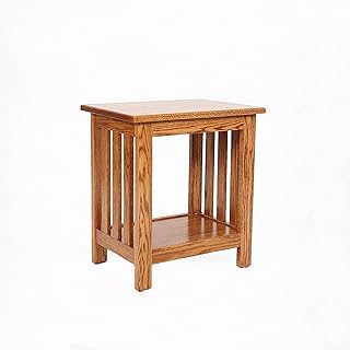 Mission Style Oak End Table, Amish Handcrafted, Wood, Side Table, Bedside Table, Nightstand, Furniture, Made in USA, 22.5