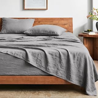 Bare Home Washed Sheet Set 1800 Ultra-Soft (Twin, Frost Grey) | 1800 Ultra-Soft, Luxury Stonewashed, Double Brushed, Deep Pockets 6 to 15 Inches, Easy Fit, Breathable