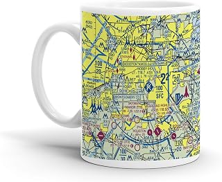 William P. Hobby Airport, Airport BLVD, Houston, TX, USA FAA Sectional Aeronautical Charts Chart Mug, 11oz