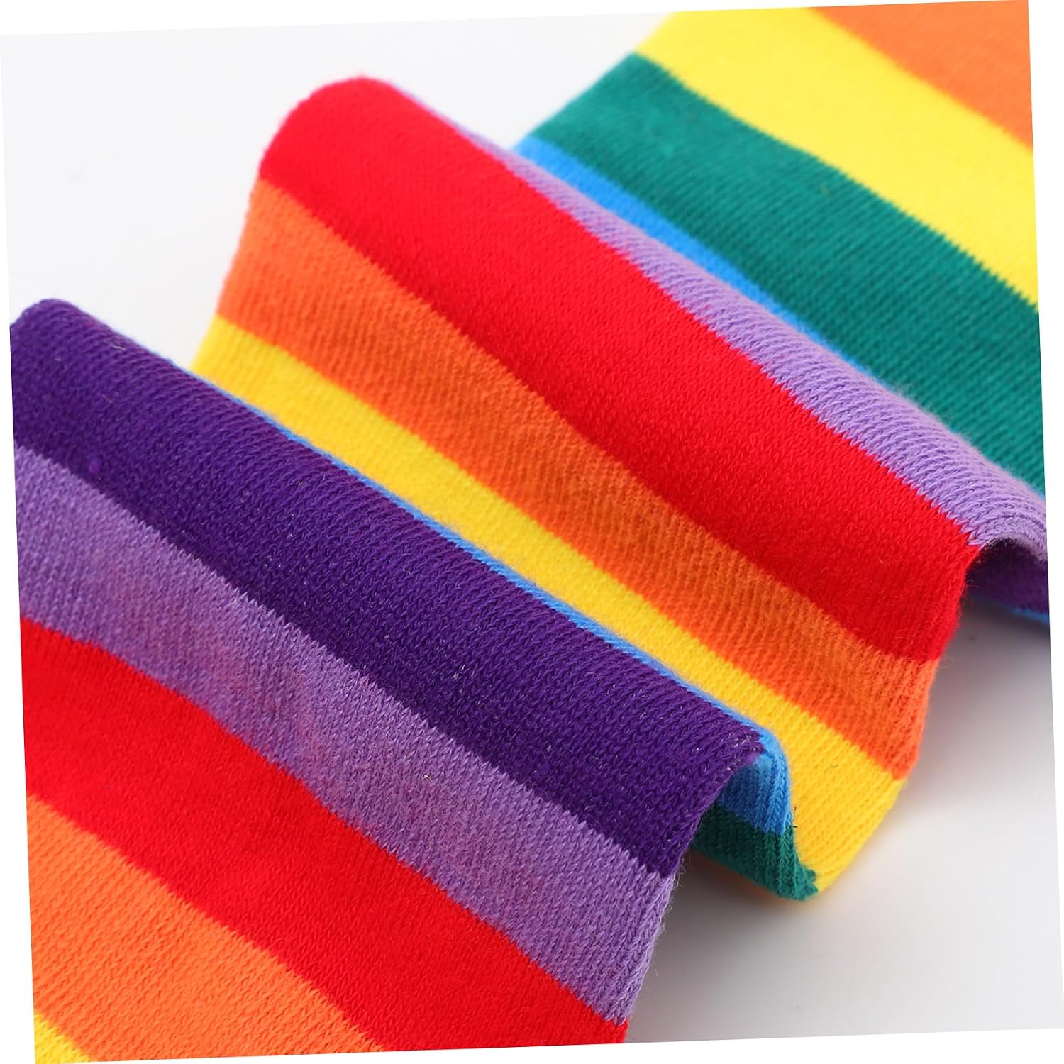 Rainbow Thigh High Socks Women Over The Knee Stockings Set Arm Warmers Party Wear