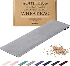 Microwavable Grain Cushion - Heat Cushion Wheat and Lavender Filled 48 x 15 cm - Soft Fleece Heat Cushion Microwave for Pain Relief, Neck Shoulder, Back - Dark Grey