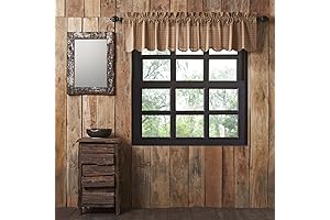 VHC Striped Valances for Windows, Tan 16x72