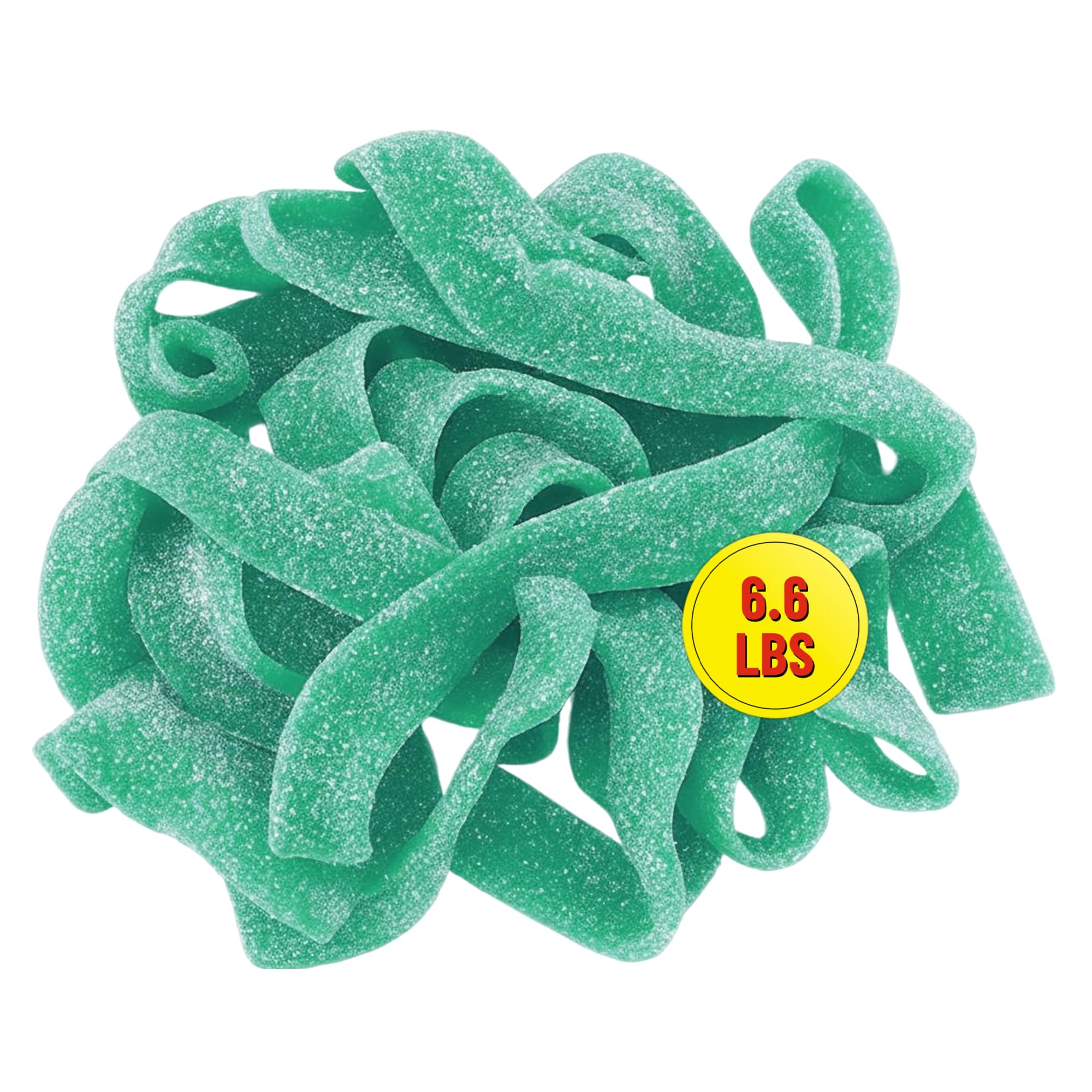Sour Power Premium Candy Belts, Green Apple, 6.6 lb