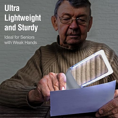 Vista 14 de [Recargable] 4 lupas con [10 LED antirreflejos y totalmente regulables] - Área de visualización iluminada uniformemente, la lupa de lectura más Negro