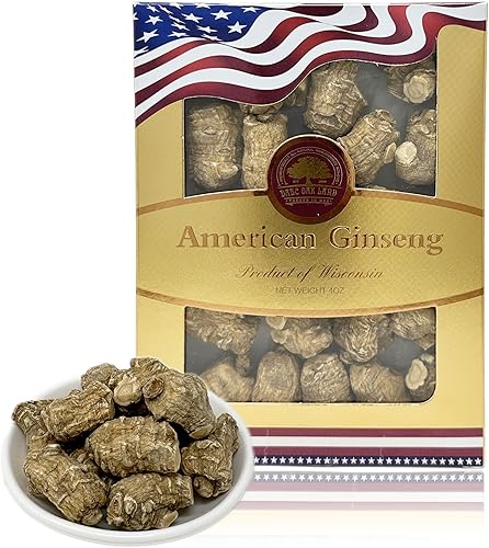 DOL - Raíces de ginseng americano de Wisconsin cultivadas a mano, perlas de ginseng cultivadas a mano, 4 onzas (3.99 ozcaja)