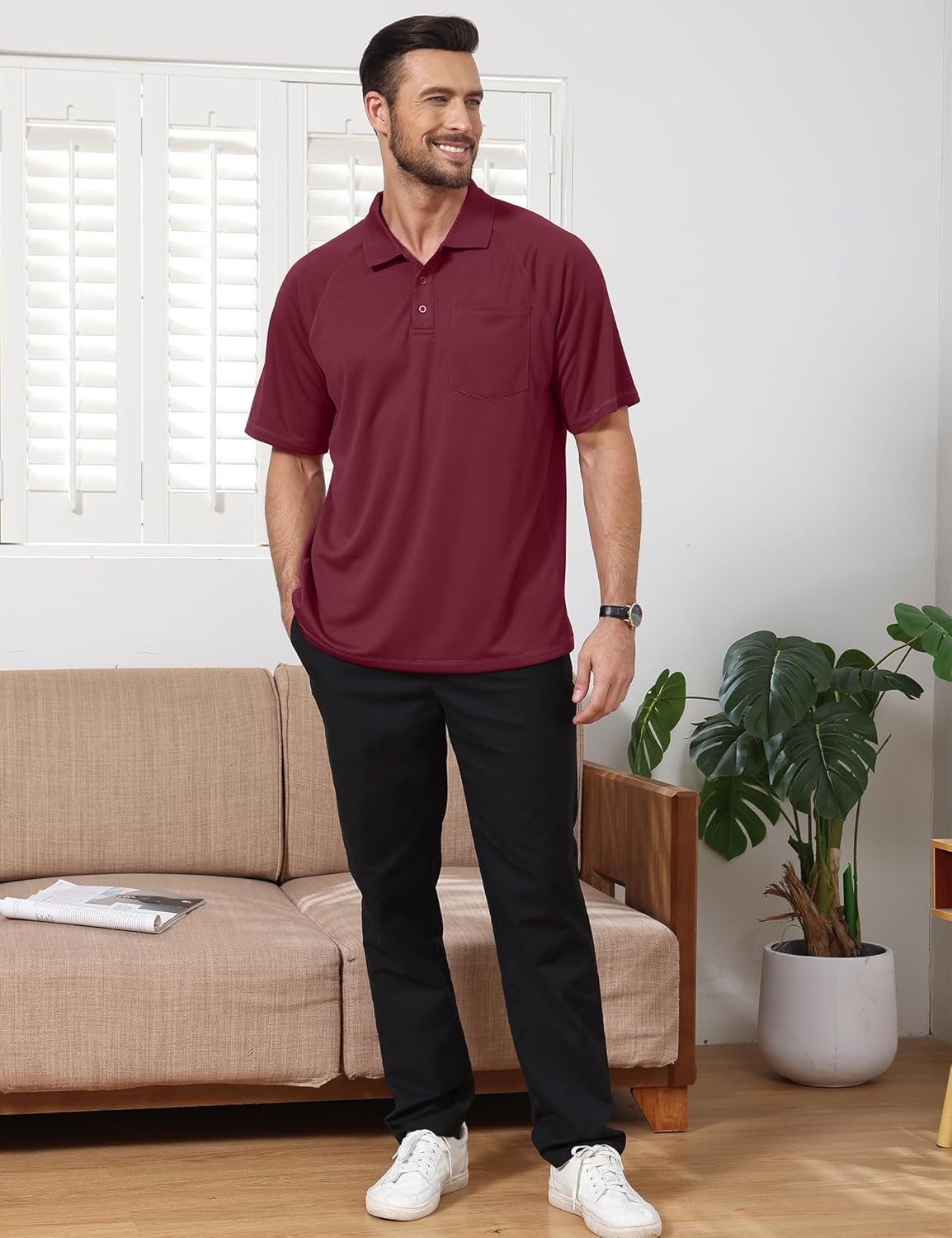Corna Men's Golf Polo Shirts Short Sleeve Quick Dry Fit Moisture Wicking Running Athletic Big & Tall Performance Golf Shirts