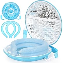 Neck Cooling Tube - Neck Cooler Ice Ring with Insulated Bag for Summer Heat, Reusable Coolers Wraps for Extremely Hot Weather| Wearable Cooling Ice Ring for Outdoor Sports, Workers. 2pack, Blue