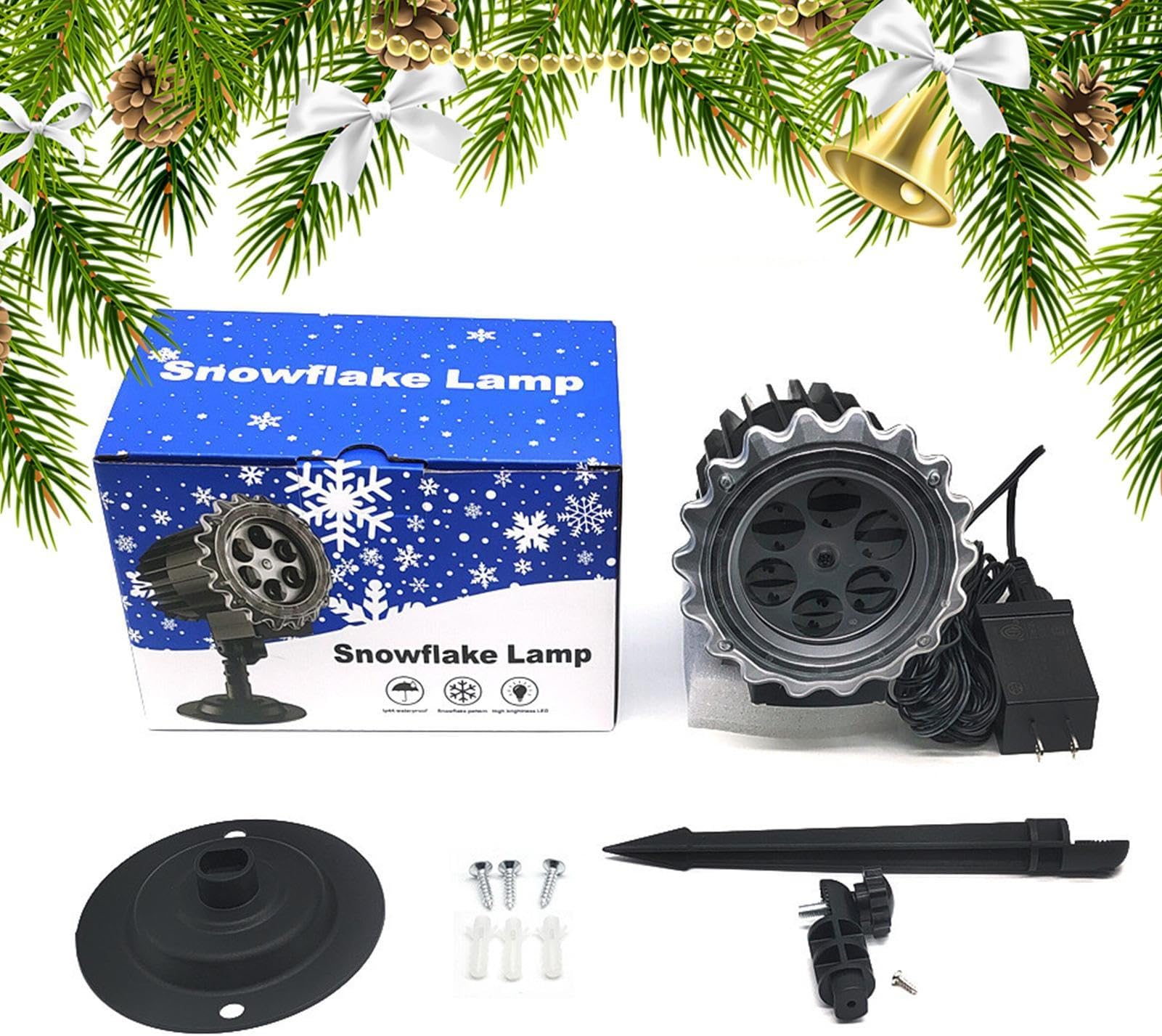 Snow Projector | Waterproof Snowfall Show Lamp,with Remote Control Waterproof Snowflake Snow Light Projector,for House Bedroom Yard Patio Garden Wall Window Holiday Decorations