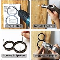 Vista 6 de Números de casa flotantes - Números de casa de dirección modernos de 5 pulgadas con kit de uñas e instrucciones, fáciles de instalar, número 2