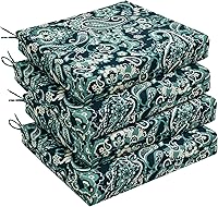 Vista 26 de downluxe - Cojín para asiento, redondo, impermeable, para exteriores e interiores, para patio o jardín, 43 x 41 x 5 cm, amarillo, paquete de 4