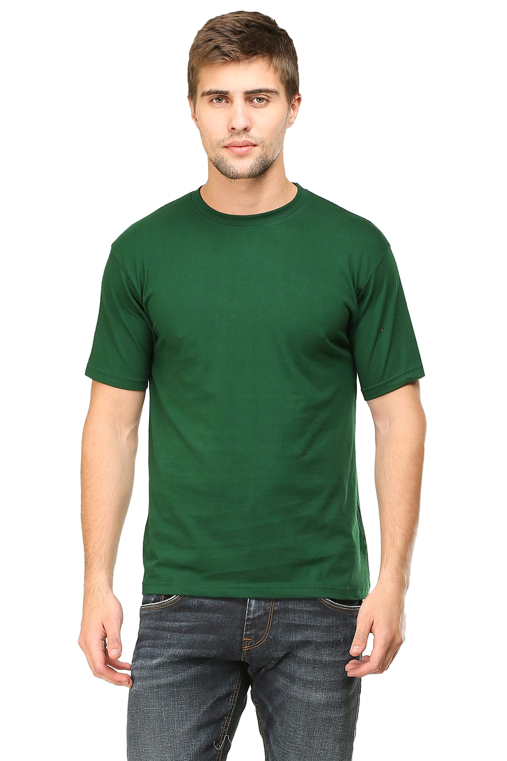 Plain Half Sleeve Round Neck Men's T-Shirt