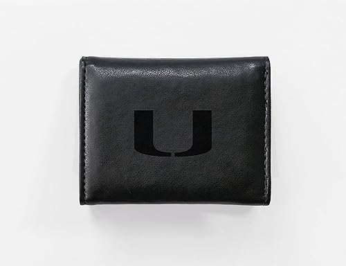 Vista 202 de Rico Industries NCAA - Cartera triple grabada con láser y tres pliegues grabada con láser, accesorio para hombre Negro