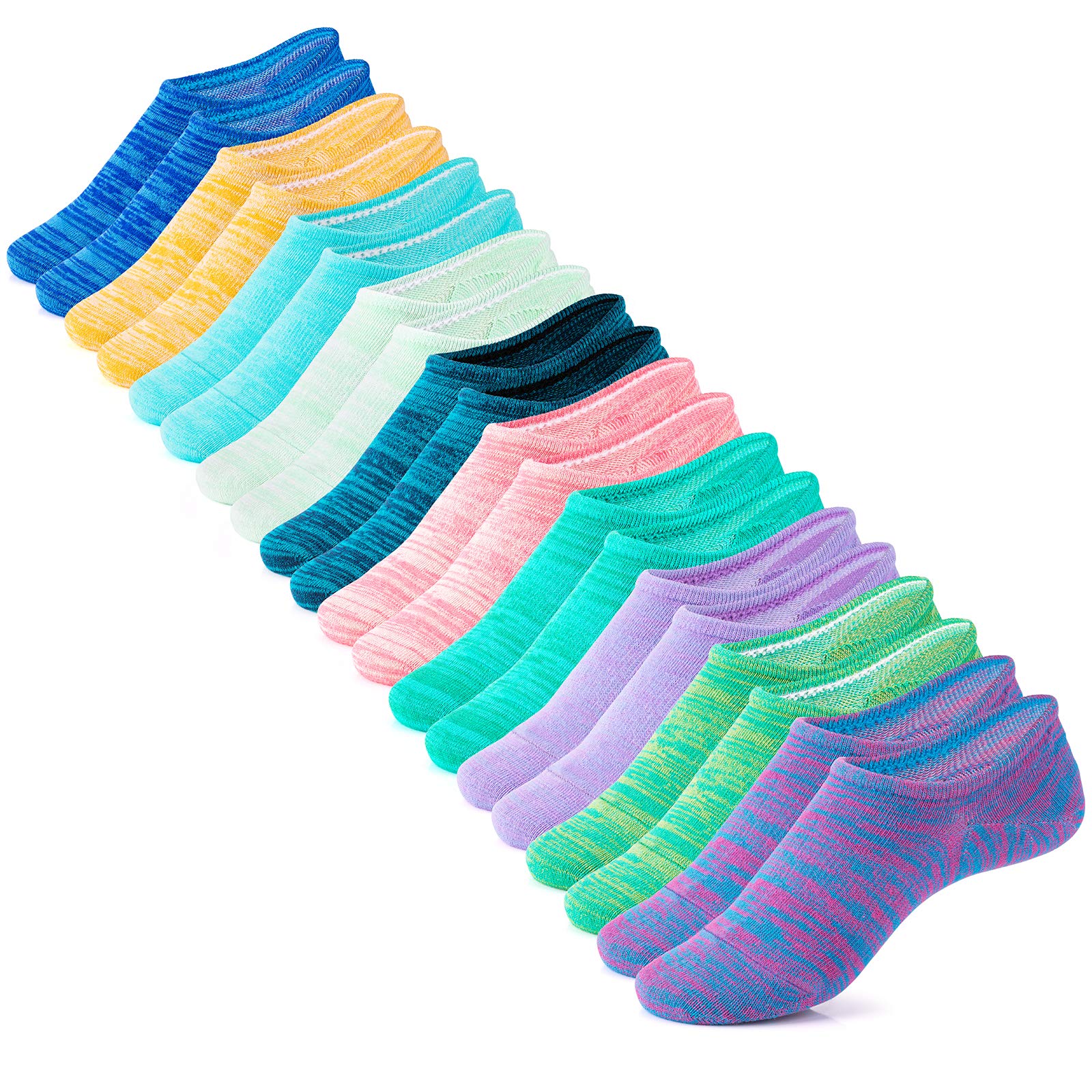 IDEGG No Show Socks Women 10 Pairs Low Cut Anti-Slid Novelty Athletic Casual Invisible Liner Socks