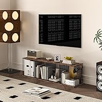 Vista 6 de ELITEROO Vinyl Record Storage, DIY Stackable Album Storage Box, Holds 40-55 Records, Wooden Cube Organizer Crate, Record Cabinet for Vinyl, Books