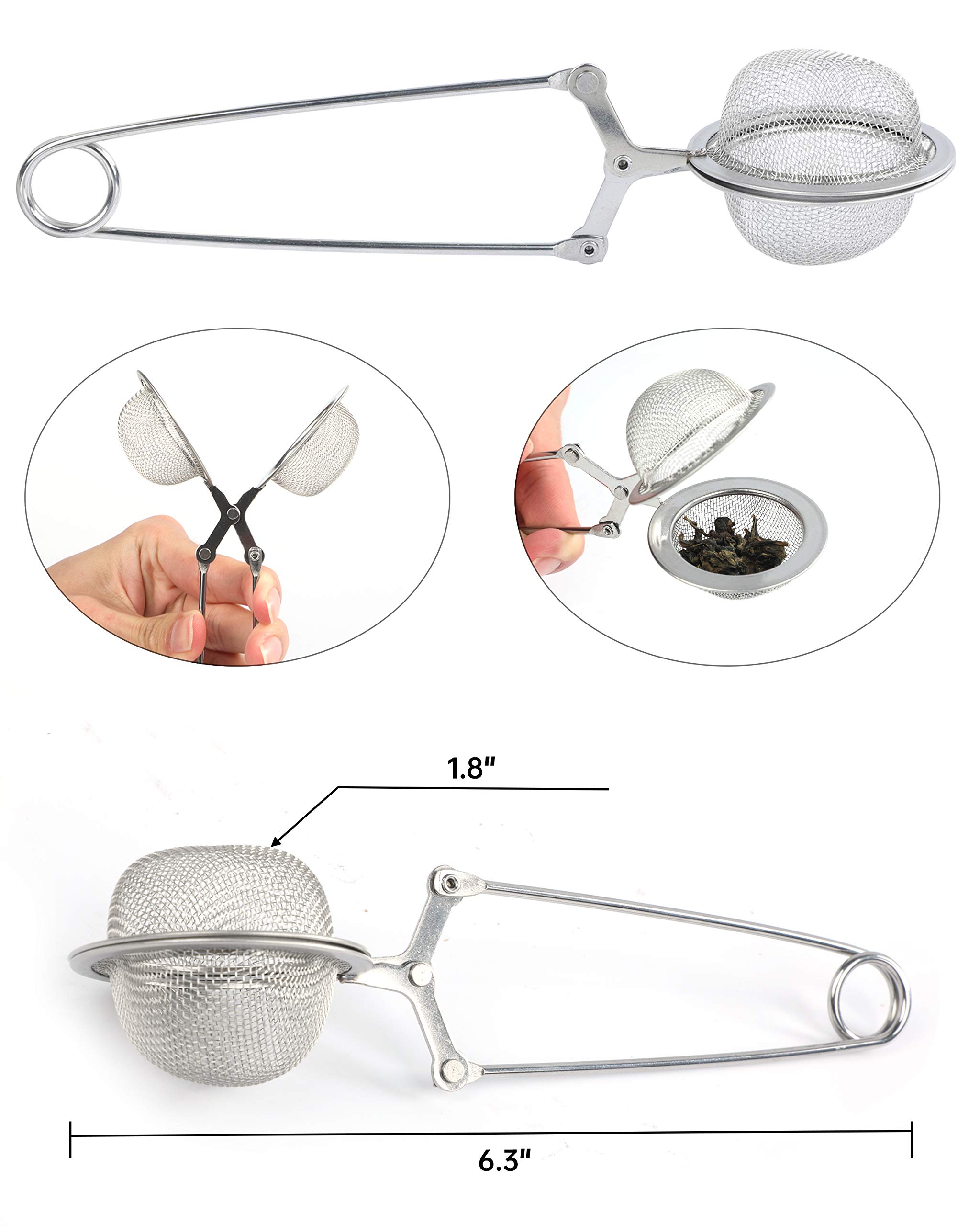 MoHern Set 6 Infusori Da Tè In Acciaio Inox 304: 2 Palline Con Catena E 4 Filtri A Pinza
