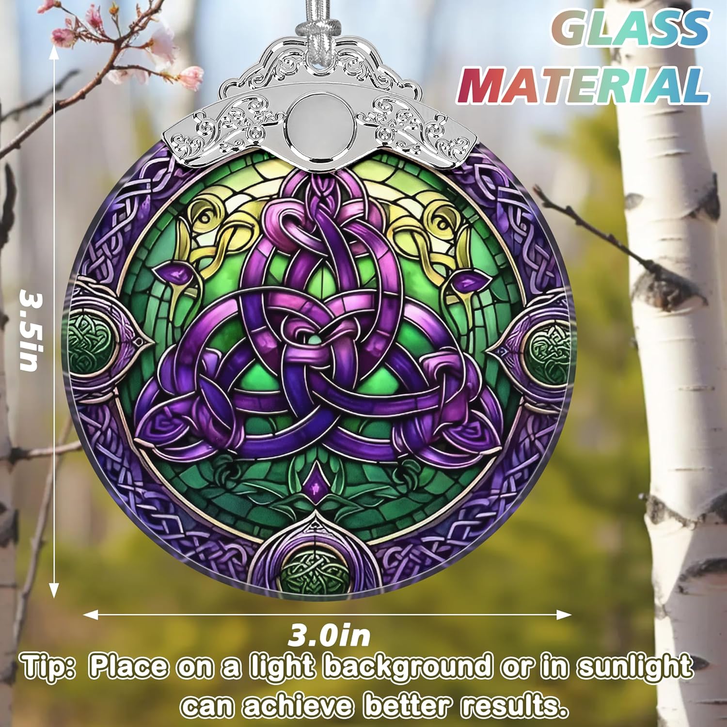 Celtic Knot Stained Glass Ornament - Christmas Ornament - Christmas Decorations for Tree - Holiday Present ldeas - Gift Exchange - Image 2