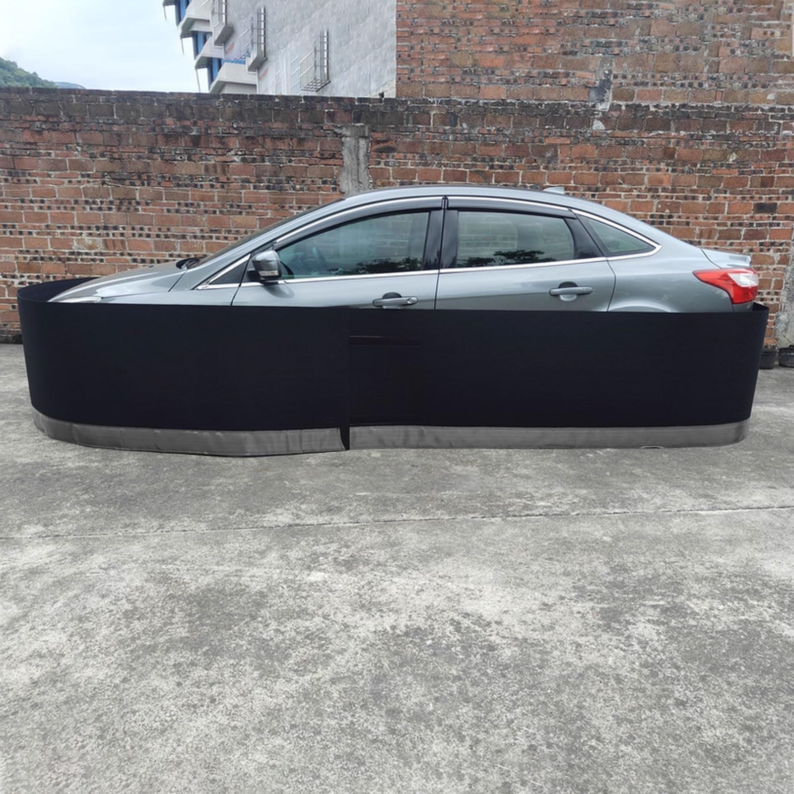 Barriera anti-topi per auto, gonna regolabile con striscia riflettente, doppio velcro a prova di roditori, gonna per camper e camper