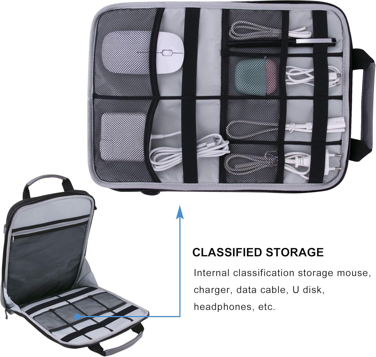 iCozzier Laptop Shoulder Bag, 13-13.3 Inch Laptop Tablet Sleeve Case Horizontal and Vertical Style with Handle & Removable Shoulder Strap for 13.3" Macbook/Notebook/11 iPad Pro 2020