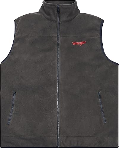 Wrangler Chalecos grandes y altos para hombre - Chaleco sin mangas con cremallera de forro polar para hombre