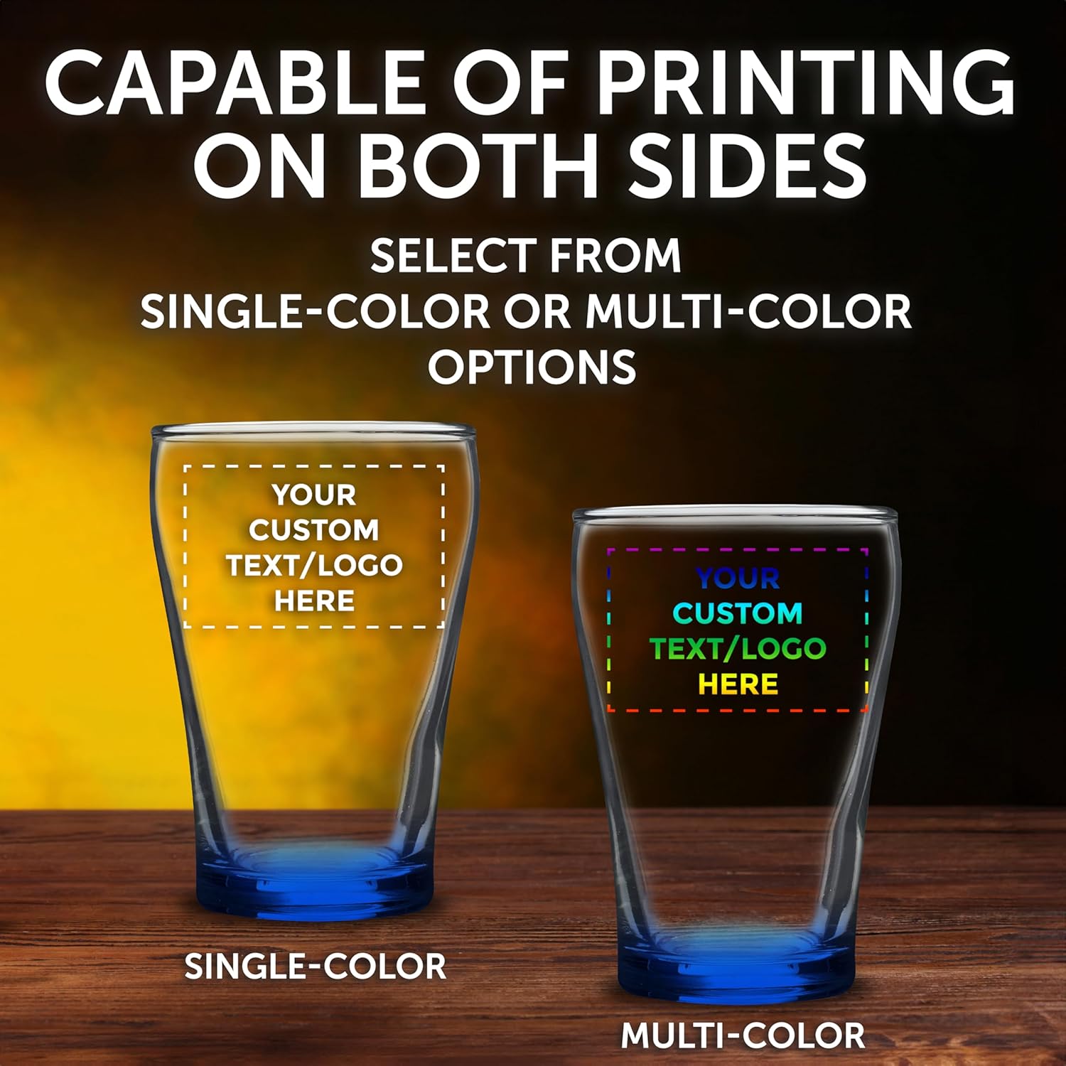 Custom Shot Glasses 5.5 oz. Set of 10, Personalized Bulk Pack - Sampler, Great for Wedding, Party, Birthday, Events - Blue