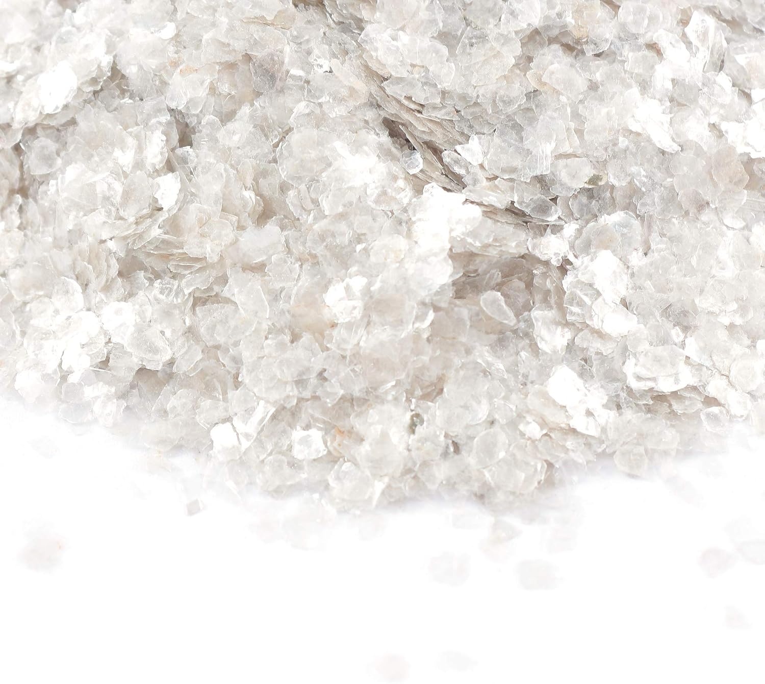Shiny Stone Natural Mica Flakes, Snow White, 2-4mm | Crushed Magical Flitter, For Resin Painting Arts and Crafts, Nail Art, DIY Decoration Leaf, Multi-Use 6-10 mesh