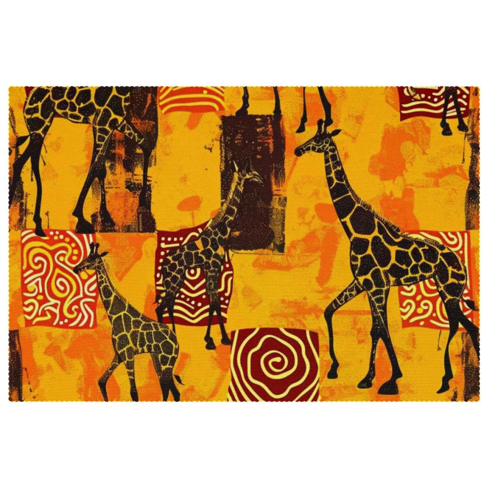 Set de table africain lot de 6 lavable pour salle à manger 30x45cm