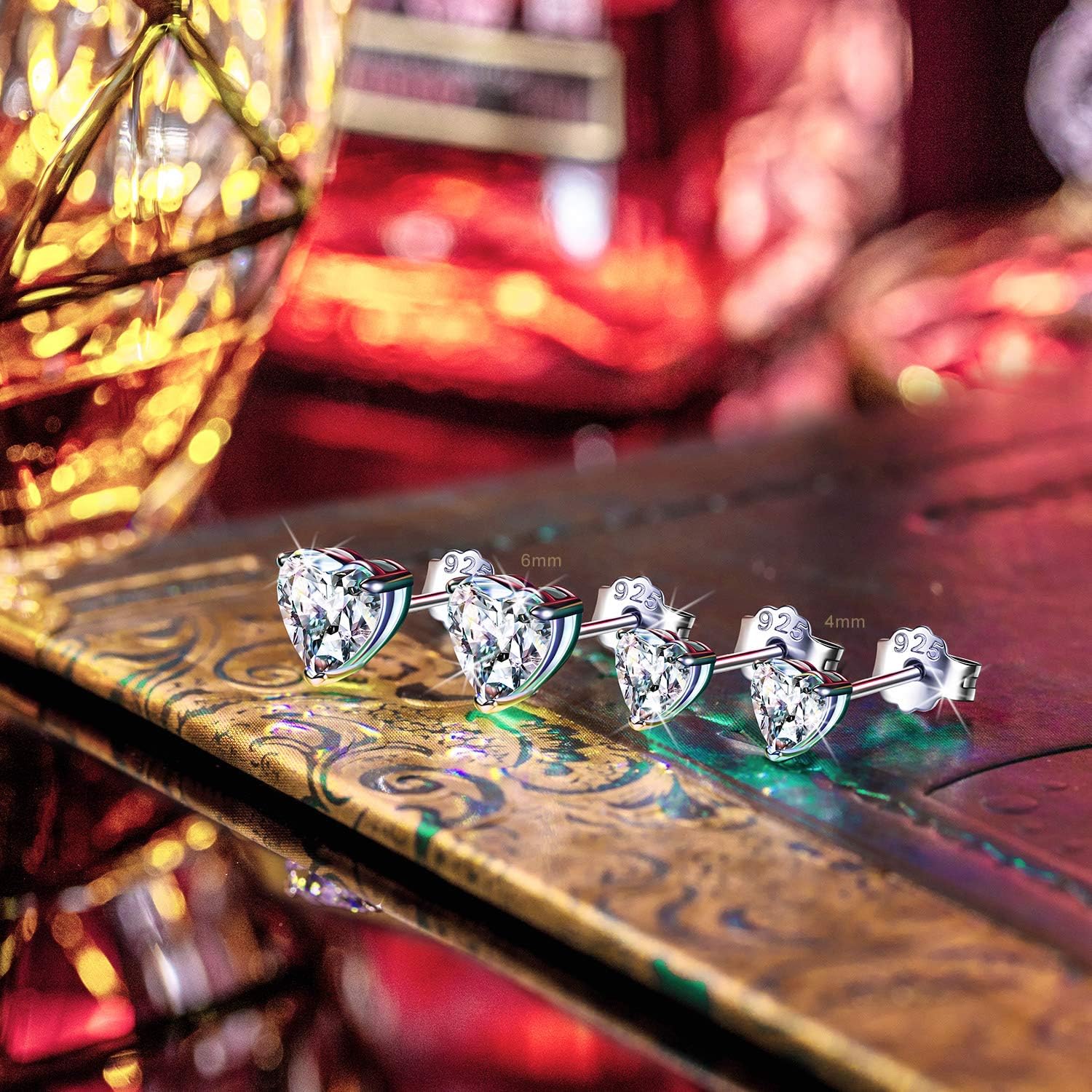 Brilliant Simulated Diamond CZ Halo Stud Earrings - 14K Gold Plated Sterling Silver Post Cubic Zirconia Studs for Women Men, Cartilage Earrings Piercing Jewelry for Sensitive Ears - Image 2