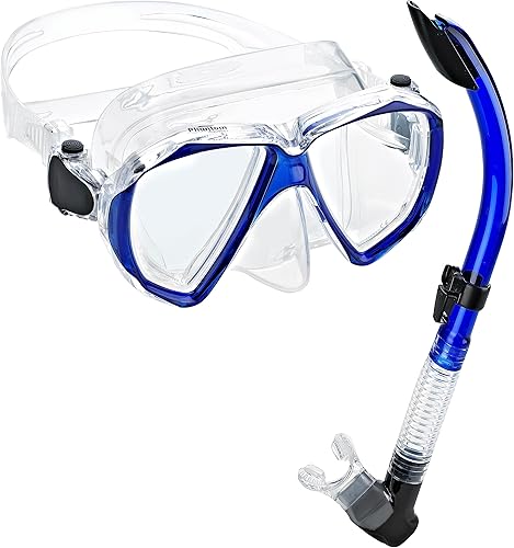 Diseño italiano Veolicty Máscara de Snorkel de Silicona Anti-Niebla Lente de Vidrio Templado Buceo Máscara de Snorkel Seco Set