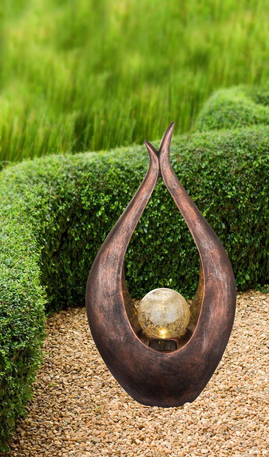 Lampe solaire LED Crackle Bronze clair