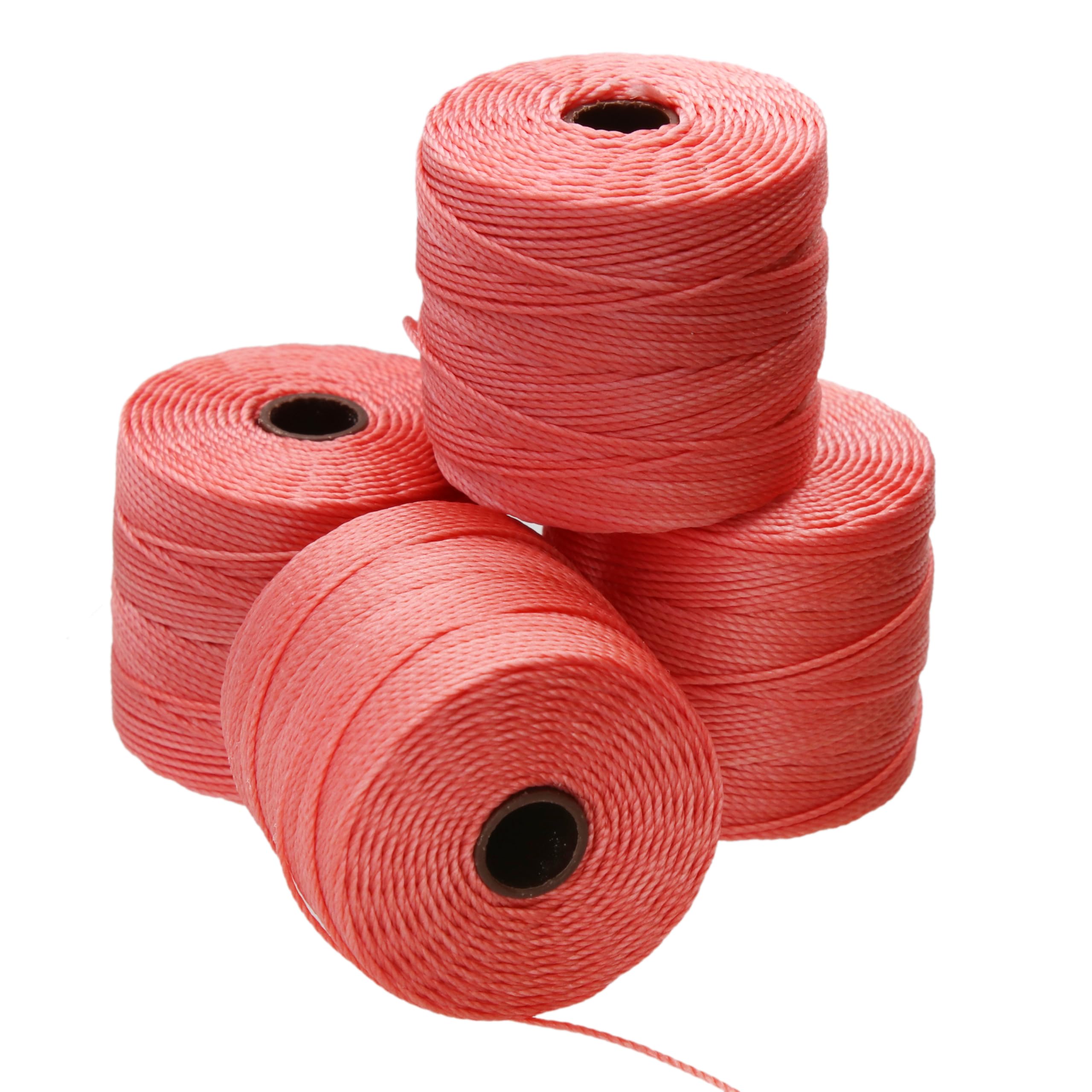 Cord S-Lon #18 nylon torsadé corail résistant pour enfilage et tissage de perles
