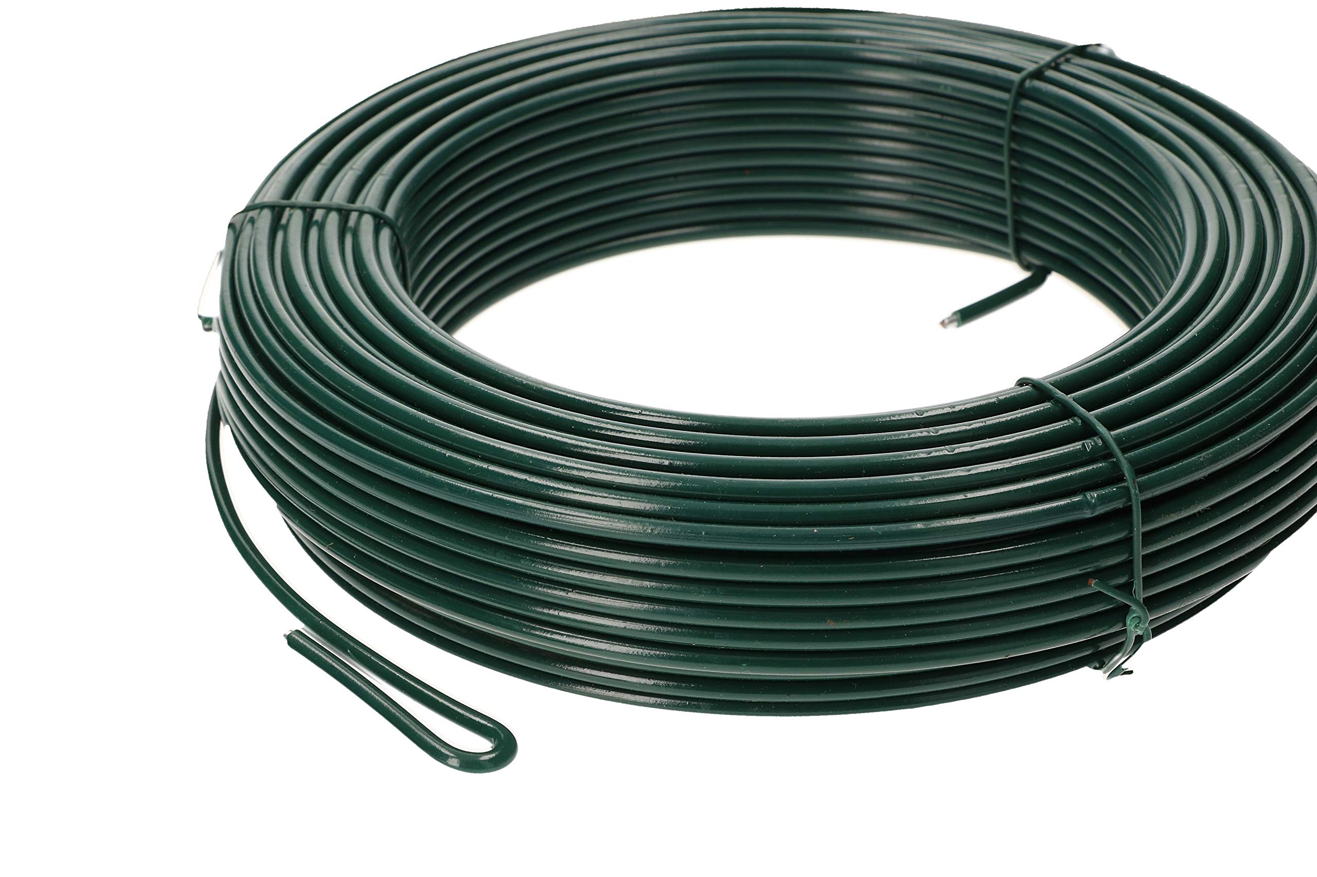 KOTARBAU® Rollo de alambre de acero plastificado con acabado en verde, Ø 3,60 mm - 100 m, Alambre de atar flexible para floristería o jardín, para plantas trepadoras y hortalizas, Bricolaje